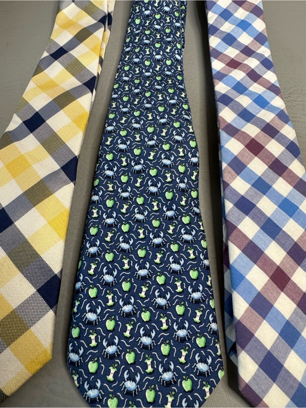 3 Boys Ties Lot- Silk Class Club, Silk Vineyard Vines, Cotton Crewcuts Boys 8-14 - Picture 2 of 6
